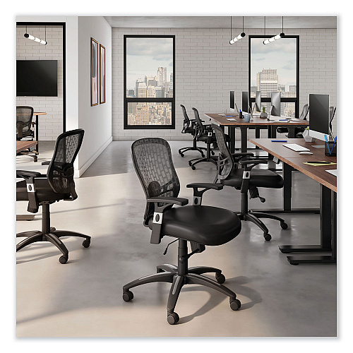 Alera Linhope Chair, Supports Up to 275 lb, Black Seat/Back, Black Base (ALELH42B14)