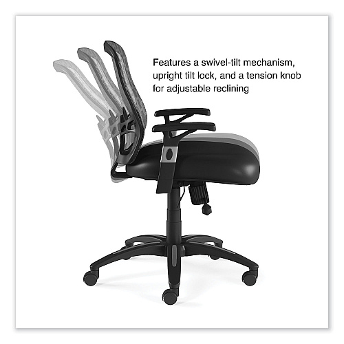 Alera Linhope Chair, Supports Up to 275 lb, Black Seat/Back, Black Base (ALELH42B14)