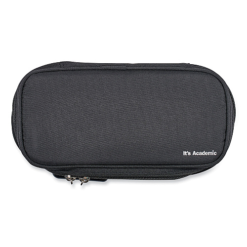 Bostitch It's Academic Locking Pencil Case, 2 Compartments, 4.75" x 2.5" x 2.5", Black, 2/Pack (24371BK2PK)