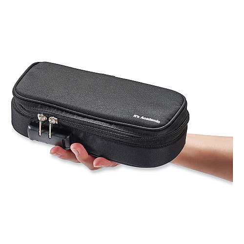 Bostitch It's Academic Locking Pencil Case, 2 Compartments, 4.75" x 2.5" x 2.5", Black, 2/Pack (24371BK2PK)