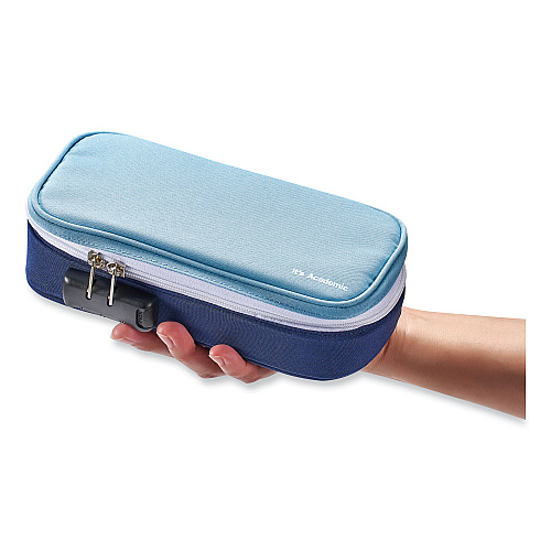 Bostitch It's Academic Locking Pencil Case, 2 Compartments, 4.75" x 2.5" x 2.5", Assorted Colors, 2/Pack (24371PMBL2PK)