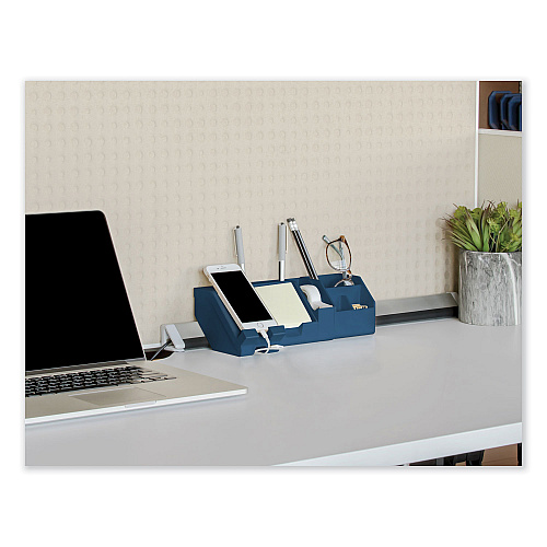 Bostitch Konnect Desk Organizer and Cable Management Five-Piece Kit, Plastic, Blue (KTCKIT1BLUE)