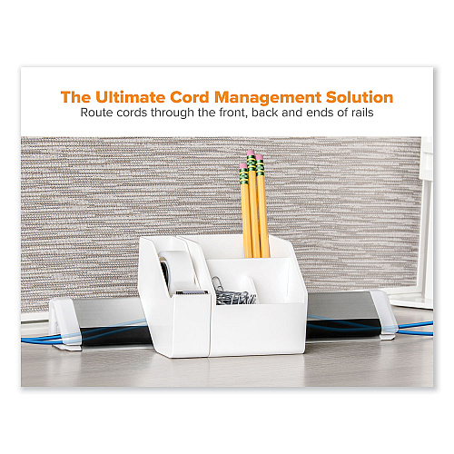 Bostitch Konnect Desk Organizer and Cable Management Five-Piece Kit, Plastic, White (KTCKIT1WHITE)