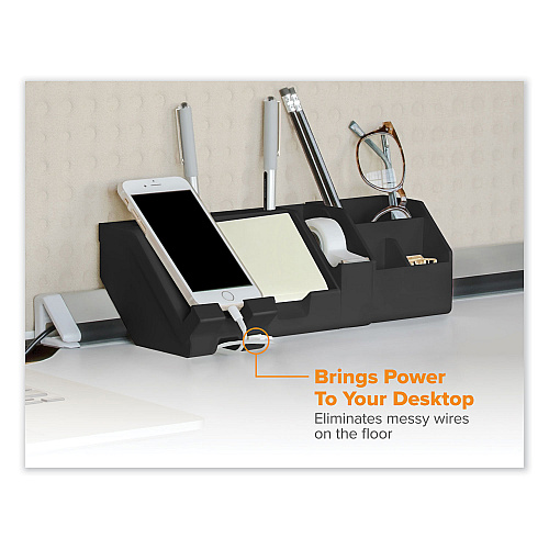 Bostitch Konnect Desk Organizer and Cable Management Nine-Piece Kit, Plastic, Black (KTCKIT2BLK)