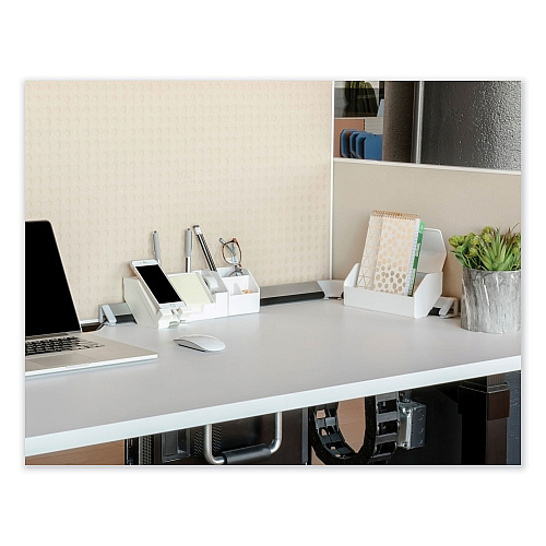 Bostitch Konnect Desk Organizer and Cable Management Nine-Piece Kit, Plastic, White (KTCKIT2WHITE)
