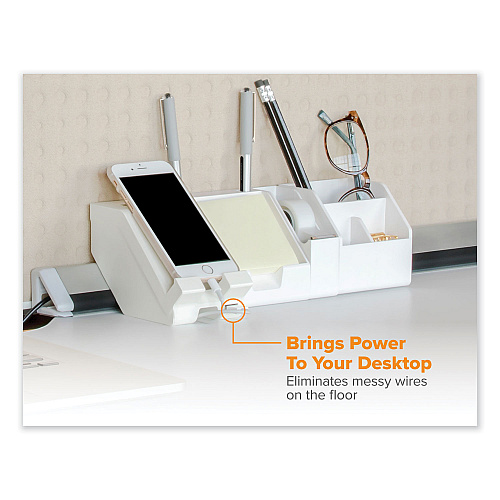 Bostitch Konnect Desk Organizer and Cable Management Nine-Piece Kit, Plastic, White (KTCKIT2WHITE)