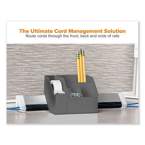 Bostitch Konnect Desk Organizer and Cable Management 12-Piece Kit, Plastic, Gray (KTCKIT3GRAY)