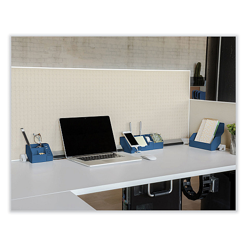 Bostitch Konnect Desk Organizer and Cable Management 14-Piece Kit, Plastic, Blue (KTCKIT4BLUE)