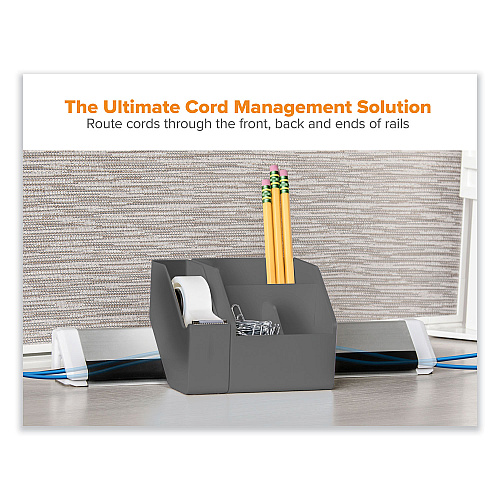 Bostitch Konnect Desk Organizer and Cable Management 14-Piece Kit, Plastic, Gray (KTCKIT4GRAY)