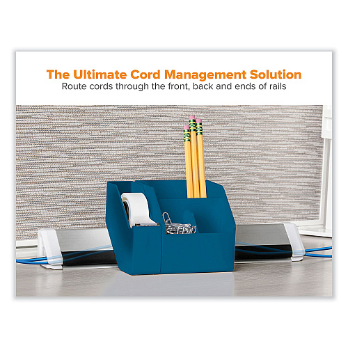 Bostitch Konnect Desk Organizer and Cable Management 17-Piece Kit, Plastic, Blue (KTCKIT5BLUE)