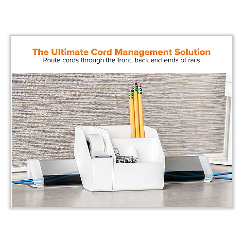 Bostitch Konnect Desk Organizer and Cable Management 17-Piece Kit, Plastic, White (KTCKIT5WHITE)