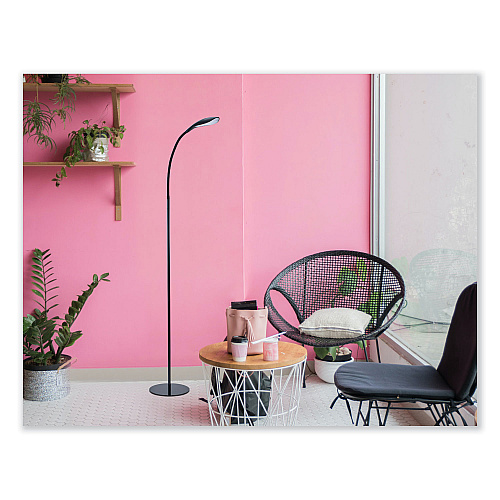 Bostitch Gooseneck Floor Lamp, 72" Tall, Black Base (VLED1502BKF)