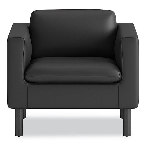HON Parkwyn Series Club Chair, 33" x 26.75" x 29", Black Seat, Black Back, Black Base (VP3LCHRBLK)