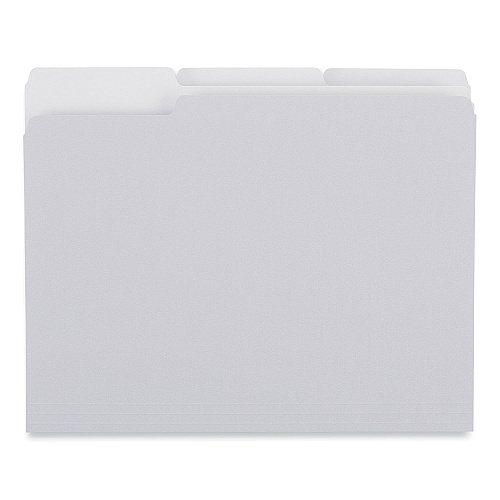 Universal Top Tab File Folders, 1/3-Cut Tabs: Assorted, Letter Size, 0.75" Expansion, Gray, 100/Box (UNV18101)