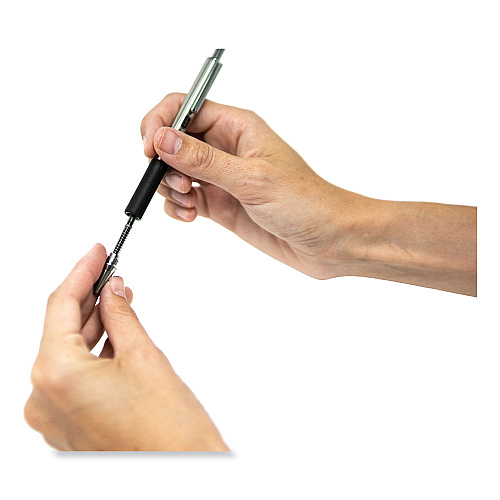 Zebra F-402 Ballpoint Pen, Retractable, Fine 0.7 mm, Blue Ink, Stainless Steel/Blue Barrel, 2/Pack (29222)