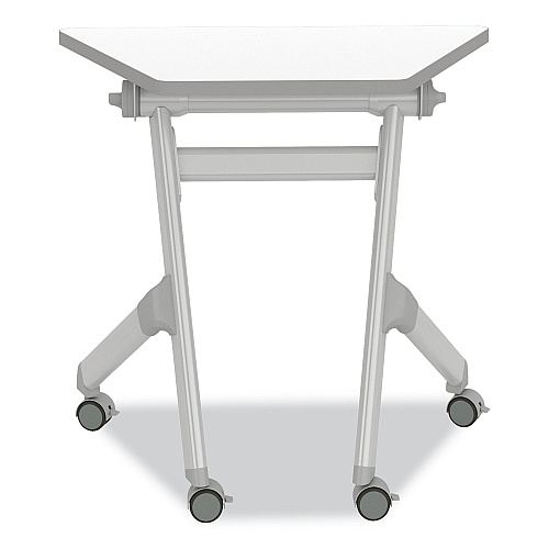 Safco Learn Nesting Trapezoid Desk, 32.83" x 22.25" to 29.5", White/Silver (1226DE)