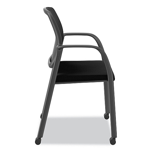 HON Nucleus Series Recharge Guest Chair, Supports Up to 300 lb, 17.62" Seat Height, Black Seat/Back, Black Base (NR6FMC10P71)