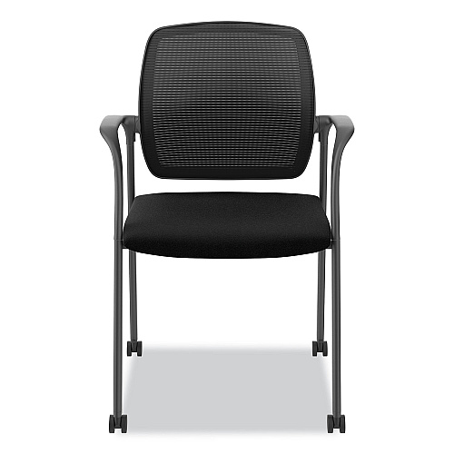 HON Nucleus Series Recharge Guest Chair, Supports Up to 300 lb, 17.62" Seat Height, Black Seat/Back, Black Base (NR6FMC10P71)