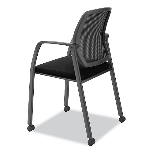 HON Nucleus Series Recharge Guest Chair, Supports Up to 300 lb, 17.62" Seat Height, Black Seat/Back, Black Base (NR6FMC10P71)