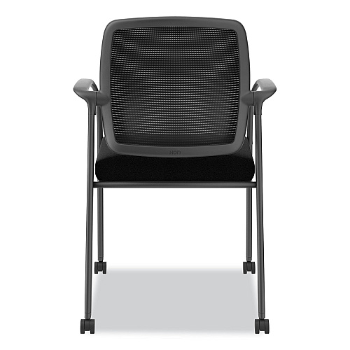 HON Nucleus Series Recharge Guest Chair, Supports Up to 300 lb, 17.62" Seat Height, Black Seat/Back, Black Base (NR6FMC10P71)