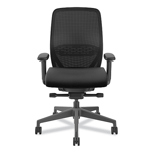 HON Nucleus Series Recharge Task Chair, Supports Up to 300 lb, 16.63 to 21.13 Seat Height, Black Seat/Back, Black Base (NR12SAMC10BT)