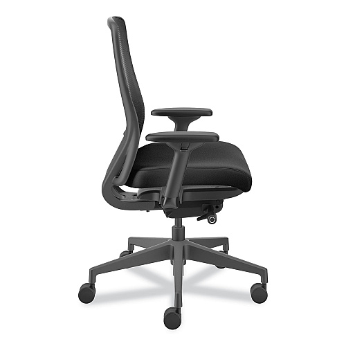 HON Nucleus Series Recharge Task Chair, Supports Up to 300 lb, 16.63 to 21.13 Seat Height, Black Seat/Back, Black Base (NR12SAMC10BT)