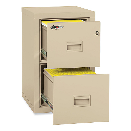 FireKing Compact Turtle Insulated Vertical File, 1-Hour Fire, 2 Legal/Letter File Drawers, Parchment, 17.75" x 22.13" x 27.75" (2R1822CPA)