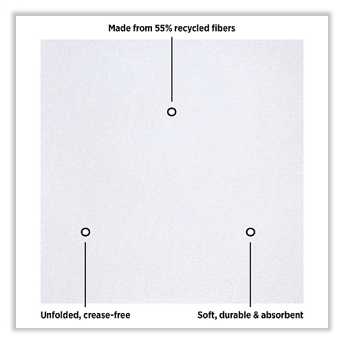 Hoffmaster Linen-Like Natural Flat Pack Napkin, Ultraply, 16" x 16", White, 1,200/Carton (125702)