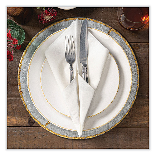 Hoffmaster Linen-Like Natural Flat Pack Napkin, Ultraply, 16" x 16", White, 1,200/Carton (125702)