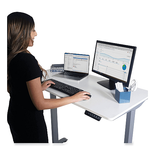 Victor Electric Height Adjustable Standing Desk, 48 x 23.6 x 28.7 to 48.4, White (DC840W)