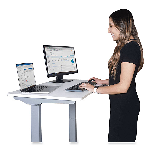 Victor Electric Height Adjustable Standing Desk, 36 x 23.6 x 38.7 to 48.4, White (DC830W)