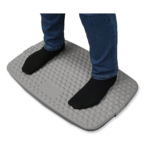 Victor ST590 Steppie Soft Top Standing Desk Mat, Rectangular, Light Gray Textured Bubble Surface, 22.15" x 14.25"