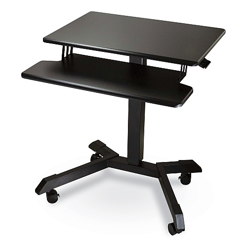 Victor Mobile Height Adjustable Standing Desk with Keyboard Tray, 25.6 x 17.7 x 29 to 44, Black (DC550)