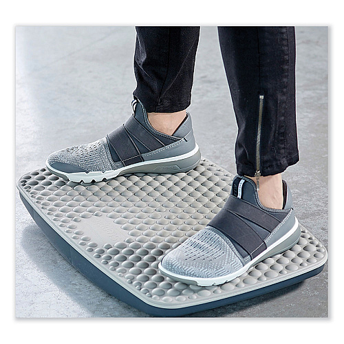 Victor ST590 Steppie Soft Top Standing Desk Mat, Rectangular, Light Gray Textured Bubble Surface, 22.15" x 14.25"