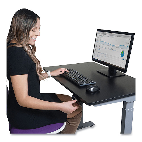 Victor Electric Height Adjustable Standing Desk, 36 x 23.6 x 28.7 to 48.4, Black (DC830B)