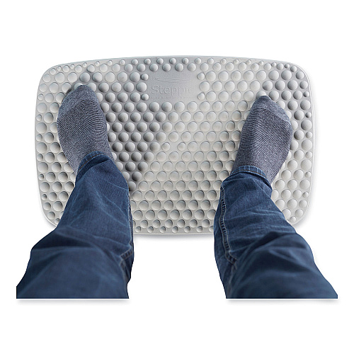 Victor ST590 Steppie Soft Top Standing Desk Mat, Rectangular, Light Gray Textured Bubble Surface, 22.15" x 14.25"