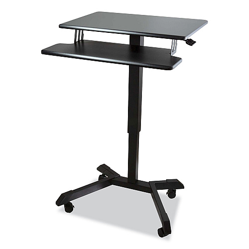 Victor Mobile Height Adjustable Standing Desk with Keyboard Tray, 25.6 x 17.7 x 29 to 44, Black (DC550)