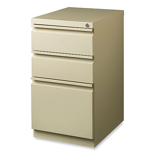 Hirsh Industries Full-Width Pull 20 Deep Mobile Pedestal File, 3-Drawer: Box/Box/File, Letter, Putty, 15 x 19.88 x 27.75 (18574)