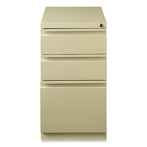 Hirsh Industries Full-Width Pull 20 Deep Mobile Pedestal File, 3-Drawer: Box/Box/File, Letter, Putty, 15 x 19.88 x 27.75 (18574)