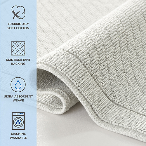 Host & Home Cotton 2pc Bath Mat Set 17x24/20x32 - Light Gray - Case Of 4 Sets (HH-BM-2PK-GY)