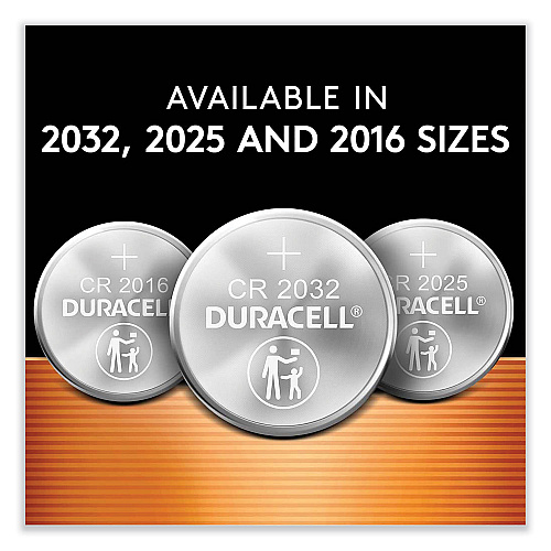 Duracell Lithium Coin Batteries With Bitterant, 2025, 4/Pack (DL2025B4PK)
