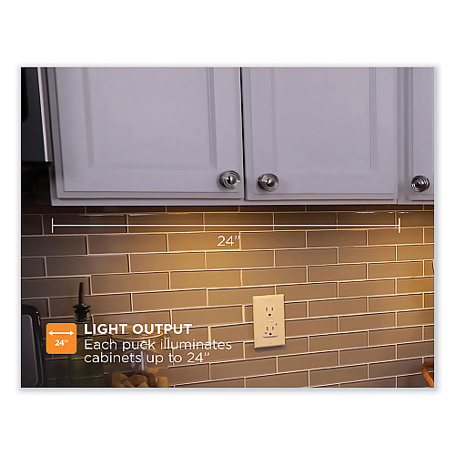 Black & Decker LED Under Cabinet Puck Light Kit, 2.68w x 0.3h, White (LEDUCPUCK7WK)