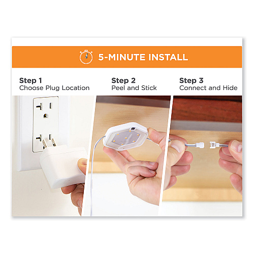 Black & Decker LED Under Cabinet Puck Light Kit, 2.68w x 0.3h, White (LEDUCPUCK7WK)