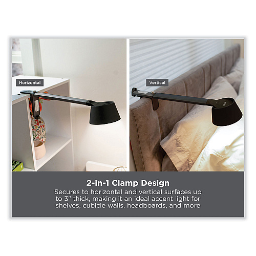 Black & Decker PureOptics Verve Designer Series LED Desk Lamp with Clamp Base, 13.58" High, Black (LED2200CLBK)