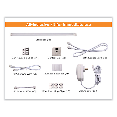 Black & Decker LED Dimmable Under Counter Lighting with Motion Sensor and Magnetic Option One-Bar Kit, 0.78w x 0.39h, 18" Length (LEDUC181WK)