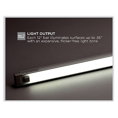Black & Decker LED Under Cabinet Lighting Kit with Magnetic Option Two-Bar Kit, 0.78w x 0.39h (LEDUC122DK)