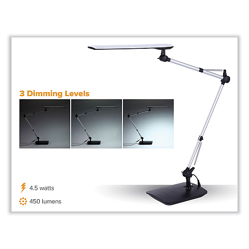 Bostitch Dual Swing Arm Dimmable Desk Lamp, 19.69" High, Black (VLED1509)