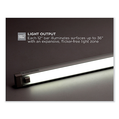 Black & Decker LED Dimmable Under Counter Lighting with Motion Sensor and Magnetic Option Three-Bar Kit, 0.78w x 0.39h (LEDUC123DK)