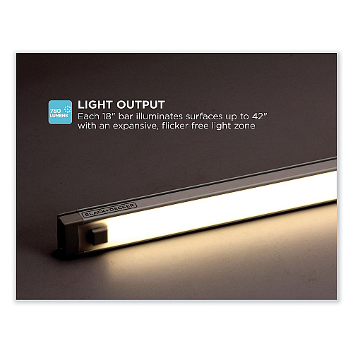 Black & Decker LED Dimmable Under Counter Lighting With Motion Sensor and Magnetic Option Five-Bar Kit, 0.78w x 0.39h (LEDUC181CK)