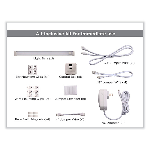 Black & Decker LED Dimmable Under Counter Office Lighting with Motion Sensor and Magnetic Option One-Bar Kit, 0.78w x 0.39h (LEDUC121DK)